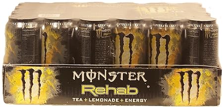 Monster Rehab Tea + Lemonade + Energy, Energy Iced Tea, 15.5 Ounce (Pack of 24)