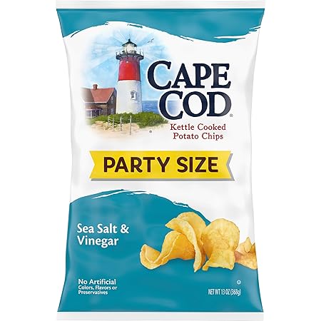 Cape Cod Potato Chips, Sea Salt & Vinegar Kettle Chips, 13 Oz