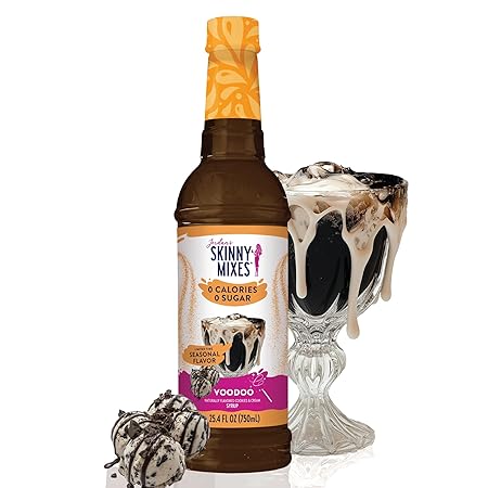 Jordan's Skinny Mixes Sugar Free Syrup, Sugar Free Voodoo Syrup, Flavored Water Enhancer, Drink Mix for Water, Lemonade & More, Zero Calorie Flavoring, Keto Friendly, 750mL, 1 Pack