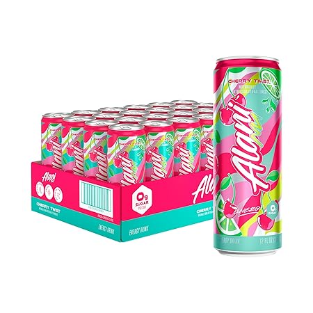 Alani Nu CHERRY TWIST, Sugar Free, Low Calorie Energy Drinks, 200mg Caffeine, Biotin, B Vitamins, Zero Sugar, 15 Calories, 12 Fl Oz Cans, 24 Pack
