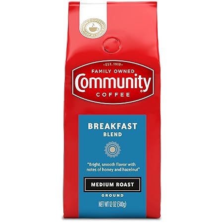 Community Coffee Breakfast Blend, Ground Coffee, Medium Roast, 12 Ounce Bag (Pack of 1)