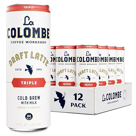 La Colombe Coffee, Triple Draft Latte, 11 fl oz Cans (Pack of 12), Coffeehouse Quality Cold Brew, Specialty Grade Coffee Beans, Ready-to-Drink On-the-Go