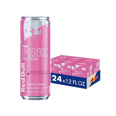 Red Bull Wild Berries, Pink Edition, with 114mg Caffeine plus Taurine & B Vitamins, 12 Fl Oz, 6 Packs of 4 Cans (Pack of 24)