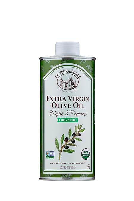 La Tourangelle, Organic Extra Virgin Olive Oil, Cold-Pressed High Antioxidant Picual Olives From Spain, 25.4 Fl Oz