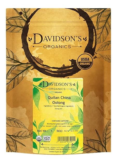 Davidson's Organics, Quilan China Oolong, Loose Leaf Tea, 16-Ounce Bag