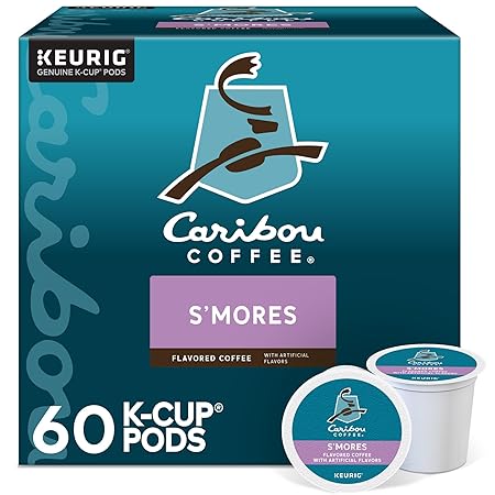 Caribou S’mores Cabin Coffee, Single Serve Keurig K-Cup Pods, Medium Roast Coffee, 60 Count (6 Packs of 10)