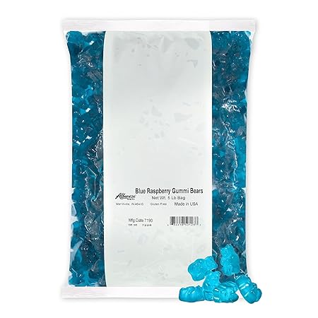 Albanese World's Best Blue Raspberry Gummi Bears, 5lbs of Candy