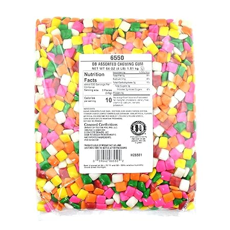 Tootsie Roll Dubble Bubble Assorted Colors Chicle Tab Chewing Gum, Gumball Machine Refills, Assorted Chicle, 64 Ounce