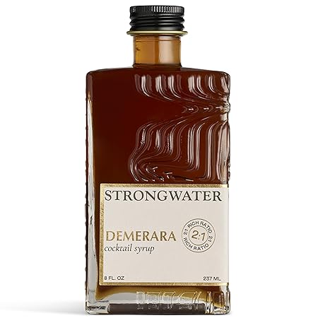 Strongwater Rich Demerara Syrup - Makes 16 Cocktails - Syrup for Cocktails Handcrafted in USA with Filtered Rocky Mountain Water, Demerara Sugar - Just Mix with Bourbon or Whiskey