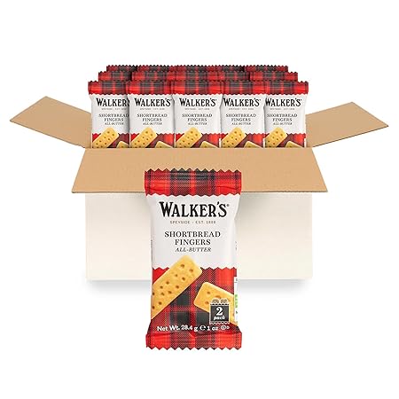 Walker's Shortbread Fingers, All-Butter Shortbread Cookies, 1 Oz Snack Packs (Pack of 150)