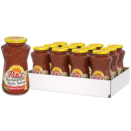 Pace Salsa, Restaurant Style, Original Recipe, Medium Salsa, 16 oz Jar (Pack of 12)