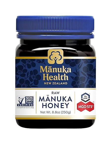 Manuka Health UMF 16+/MGO 573+ Manuka Honey (250g/8.8oz), Superfood, Authentic Raw Honey from New Zealand