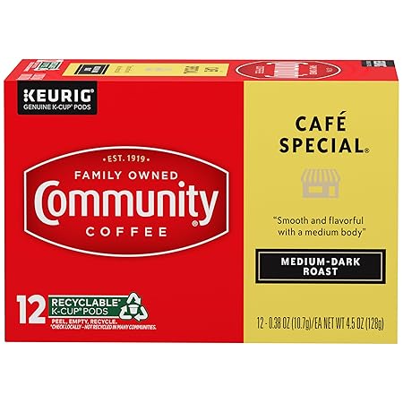 Community Coffee Cafe Special, 12 Count Single Serve Coffee Pods, Medium Dark Roast, Compatible with Keurig K-cup Brewers, 12 Count (Pack of 1)