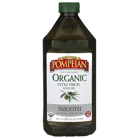 Pompeian USDA Organic Smooth Extra Virgin Olive Oil, Contains Polyphenols, First Cold Pressed, 68 Fl Oz