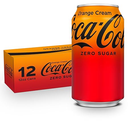 Coca-Cola Zero Sugar Orange Cream Soda Soft Drink, Fridge Pack Cans, 12 fl oz, 12 Pack