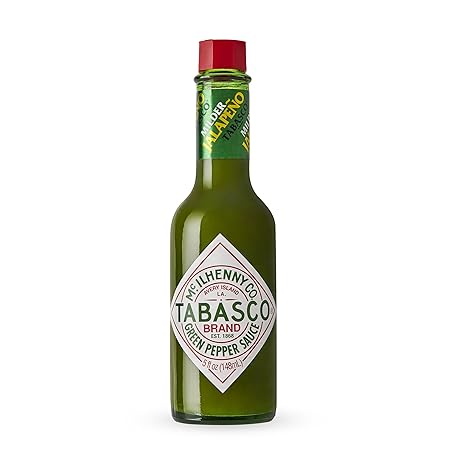 TABASCO Brand Green Jalapeno Pepper Hot Sauce, Mild Heat, Glass Bottle, Versatile & Balanced, Crisp & Zesty, Great on Mexican Dishes & More, 5 Fl Oz (Pack of 1)