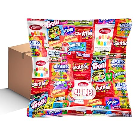 Bulk Assorted Candy Variety Pack - Individually Wrapped Party Candy Assortment (4 LB)