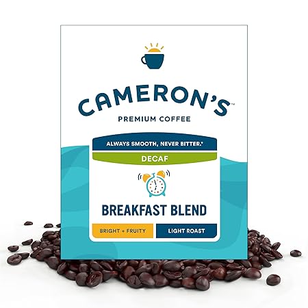 Cameron's Coffee Roasted Whole Bean Coffee, Decaf Breakfast Blend, 4 Pound
