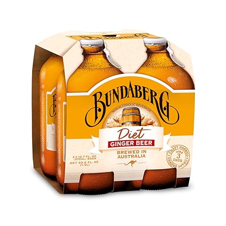 Bundaberg Diet Ginger Beer, 12.7 Fl Oz (Pack of 4)