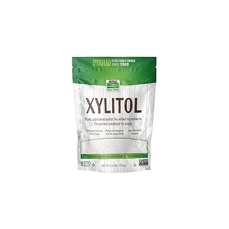 NOW Foods, Xylitol, Pure with No Added Ingredients, Keto-Friendly, Low Glycemic Impact, Low Calorie, 2.5-Pound (Packaging May Vary)
