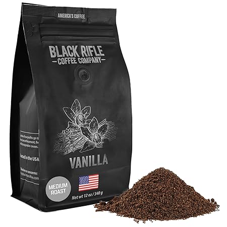 Black Rifle Coffee Company Vanilla, 12oz Bag, Ground Coffee Medium Roast - Roasted Blend Made from Arabica Beans - Colombian & Brazilian Beans - Veteran Founded & American Made