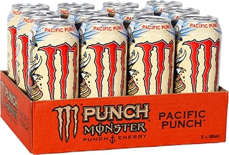 Juice Monster Pacific Punch, Energy + Juice, Energy Drink, 16 Ounce (Pack of 24)