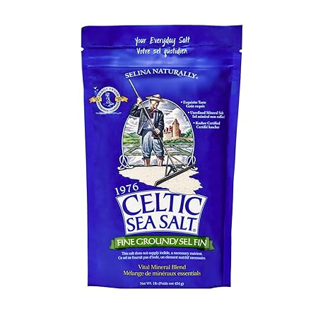Celtic Sea Salt, Fine Ground Mineral Sea Salt, 1 lb Resealable Bag, Unrefined, Vital Minerals, Family Founded Since 1976