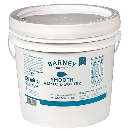 Barney Butter Almond Butter, Smooth, 1 Gallon, Skin-Free Almonds, No Stir, Non-GMO, Gluten Free, Keto, Paleo, Vegan