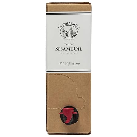 La Tourangelle, Toasted Sesame Oil, Great for Cooking, Add to Noodles, Stir-Fry, Vegetables, Vinaigrettes, and Marinades, 169 fl oz