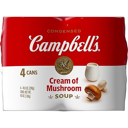 Campbell's Condensed Cream of Mushroom Soup, 10.5 oz Can (Pack of 4)