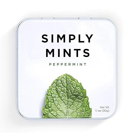SIMPLY Mints | Peppermint Breath Mints | Pack of One (30 Pieces Total) | Breath Freshening + Aspartame-Free + Vegan + non-GMO