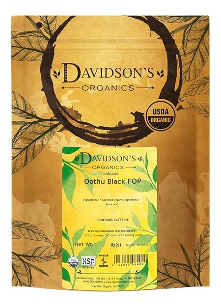 Davidson's Tea Bulk, Oothu Black Fop, 16 Ounce