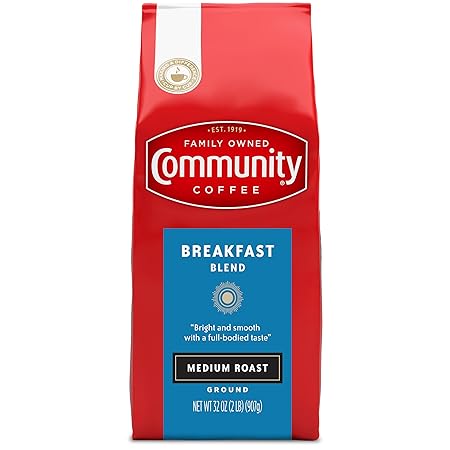 Community Coffee Breakfast Blend, Ground Coffee, Medium Roast, 32 Ounce Bag (Pack of 1)