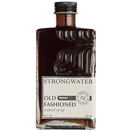 Strongwater Smoked Old Fashioned Craft Cocktail Mixer - Makes 32 Cocktails - Handcrafted Old Fashioned Syrup with Lapsang Souchong Tea, Sugar, Citrus & Cherry