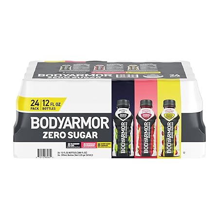 BODYARMOR ZERO Sugar Variety Pack, Sugar Free Sports Drink - Low-Calorie Hydration - Natural Flavors with Potassium Packed Electrolytes, Antioxidants, and B-vitamins, 12 fl oz (Pack of 24)