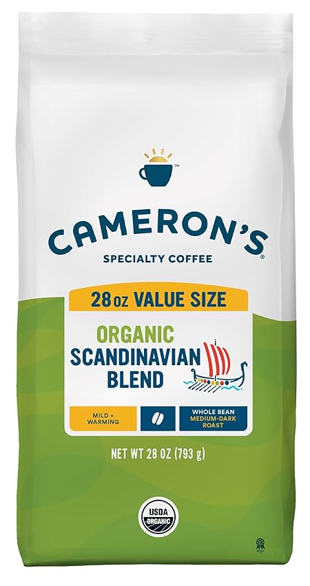 Cameron's Coffee Roasted Whole Bean Coffee, Scandinavian Blend, 28 Ounce