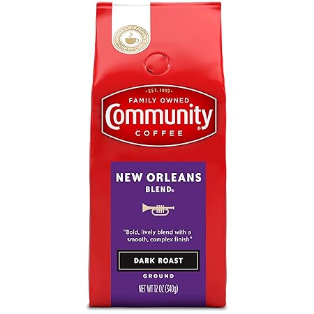 Community Coffee New Orleans Blend, Ground Coffee, Special Dark Roast, 12 Ounce Bag (Pack of 1)