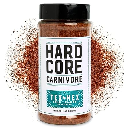 Hardcore Carnivore Tex Mex:Taco, Fajita Grilling Seasoning (10.75 oz Shaker) Texas-Made Spice Blend for Chicken, Beef and More