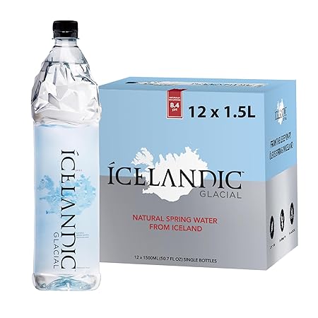 Icelandic Glacial Natural Spring Alkaline Water, 50.7 Fl Oz (Pack of 12)