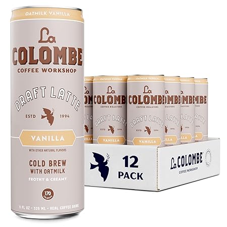La Colombe Coffee, Oatmilk Vanilla Latte, 11 fl oz Cans (Pack of 12), Coffeehouse Quality Cold Brew, Specialty Grade Coffee Beans, Ready-to-Drink On-the-Go