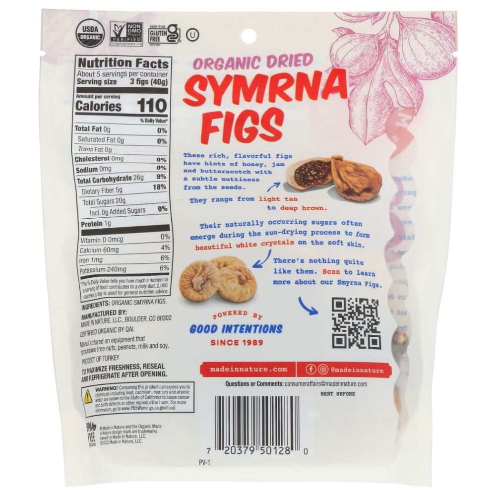 MADE IN NATURE: Organic Smyrna Figs Soft & Sultry Supersnacks, 7 oz
