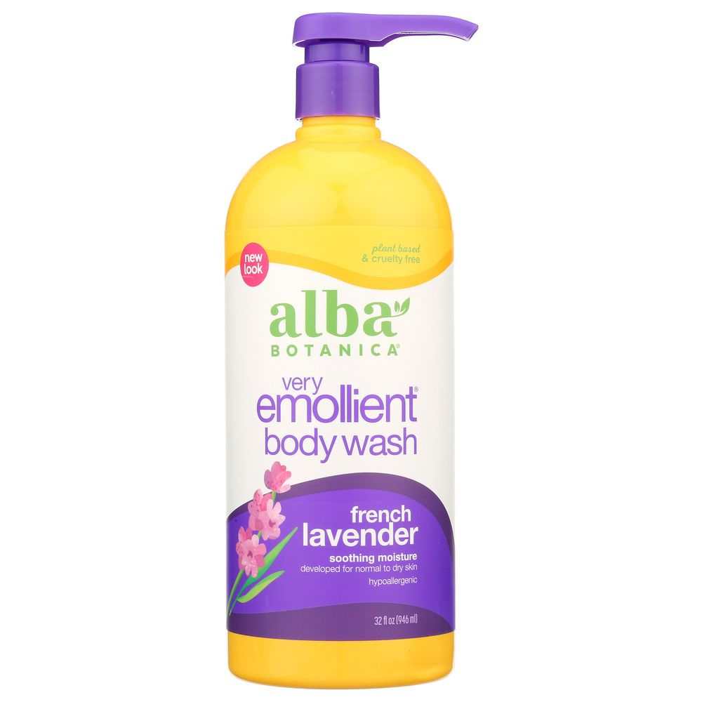 ALBA BOTANICA: Very Emollient Bath & Shower Gel French Lavender, 32 oz