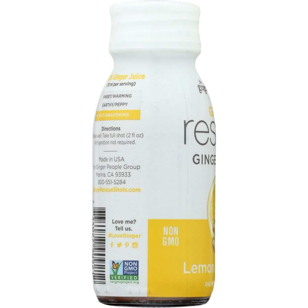 THE GINGER PEOPLE: Rescue Ginger Shots Lemon & Cayenne, 2 oz