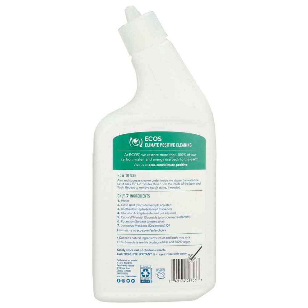 ECOS Toilet Cleaner - Eco-Friendly Cedar 24oz for Stain Removal |Fresh