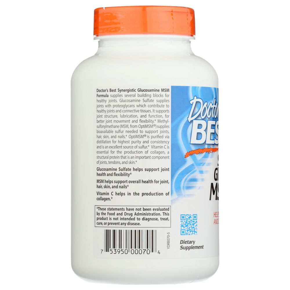 DOCTORS BEST: Synergistic Glucosamine Msm, 180 cp