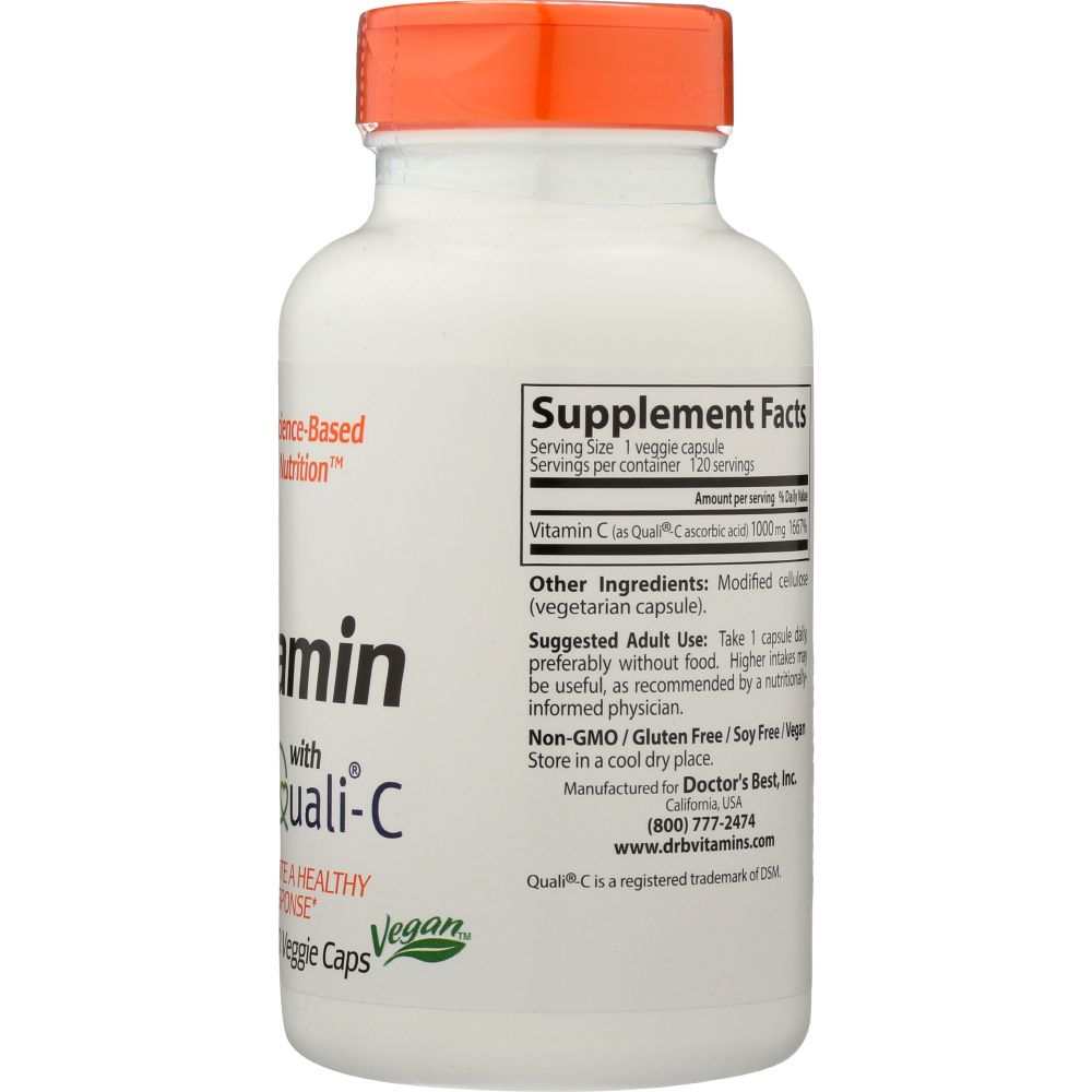 Vitamin C  - Doctor's Best 1000mg with Qc - 120VC - Quality Supplement