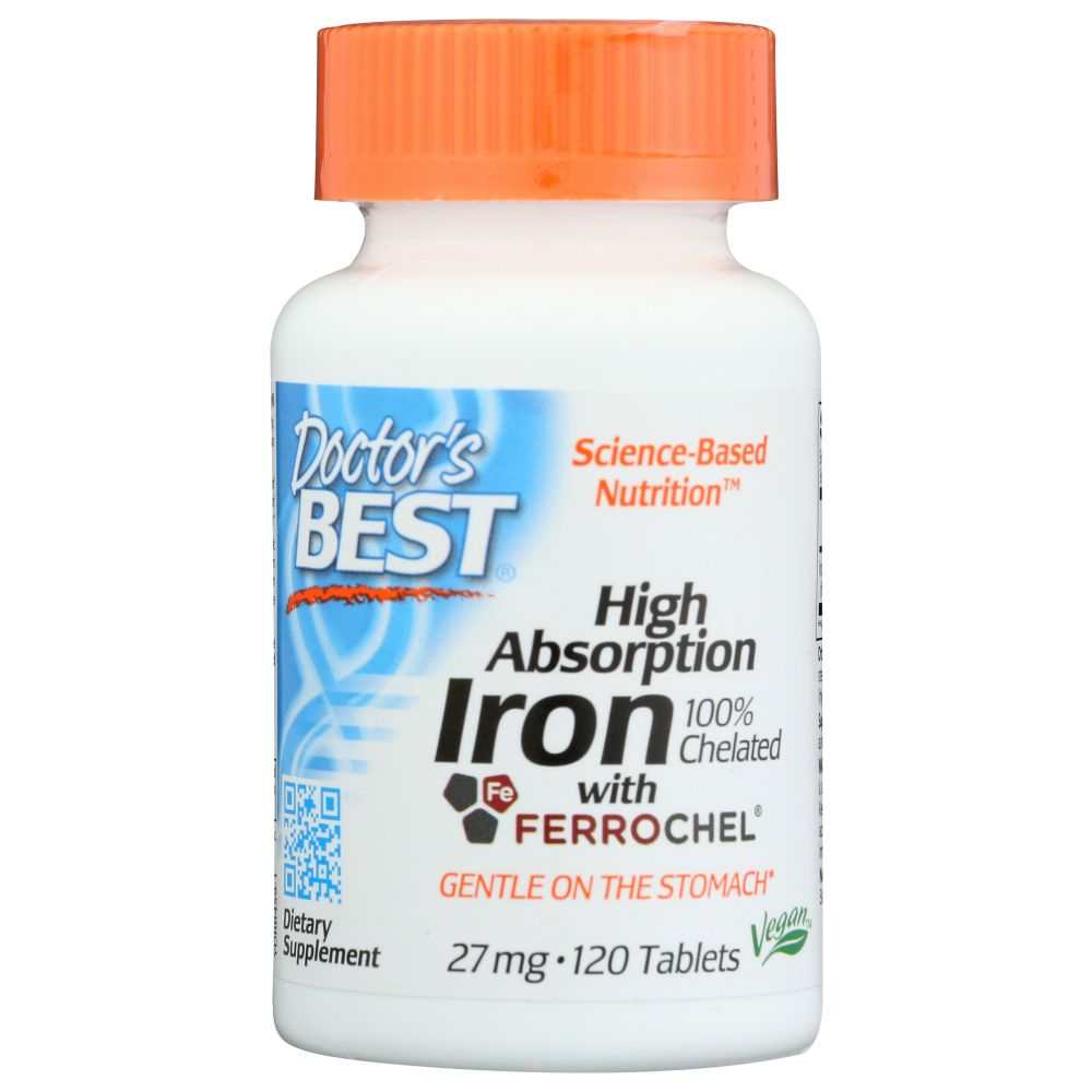 High Absorb Iron - Doctor's Best |120 Tablets |Optimal Iron Absorption