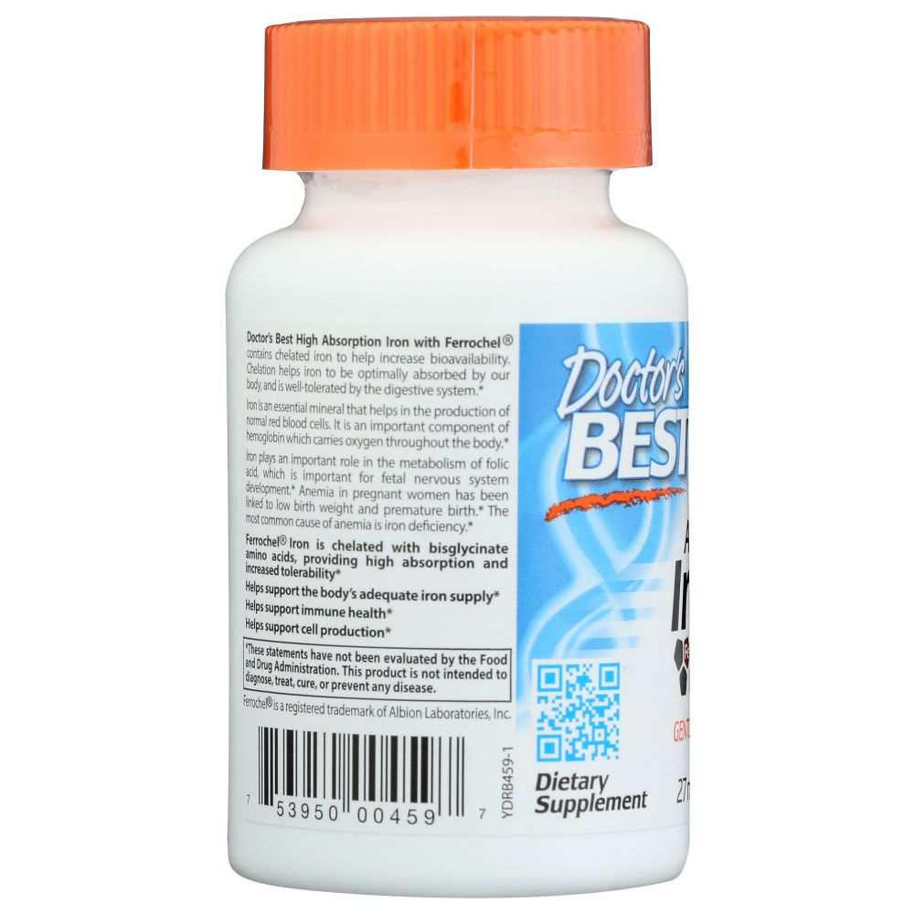 High Absorb Iron - Doctor's Best |120 Tablets |Optimal Iron Absorption