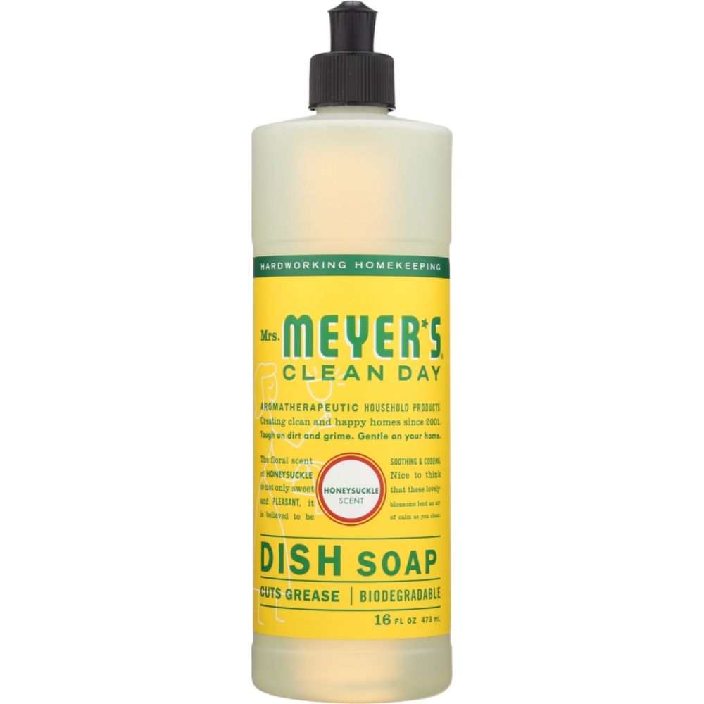 Mrs. Meyer’s Liquid Dish Soap Honeysuckle Scent - 16oz |Grease Cleaner