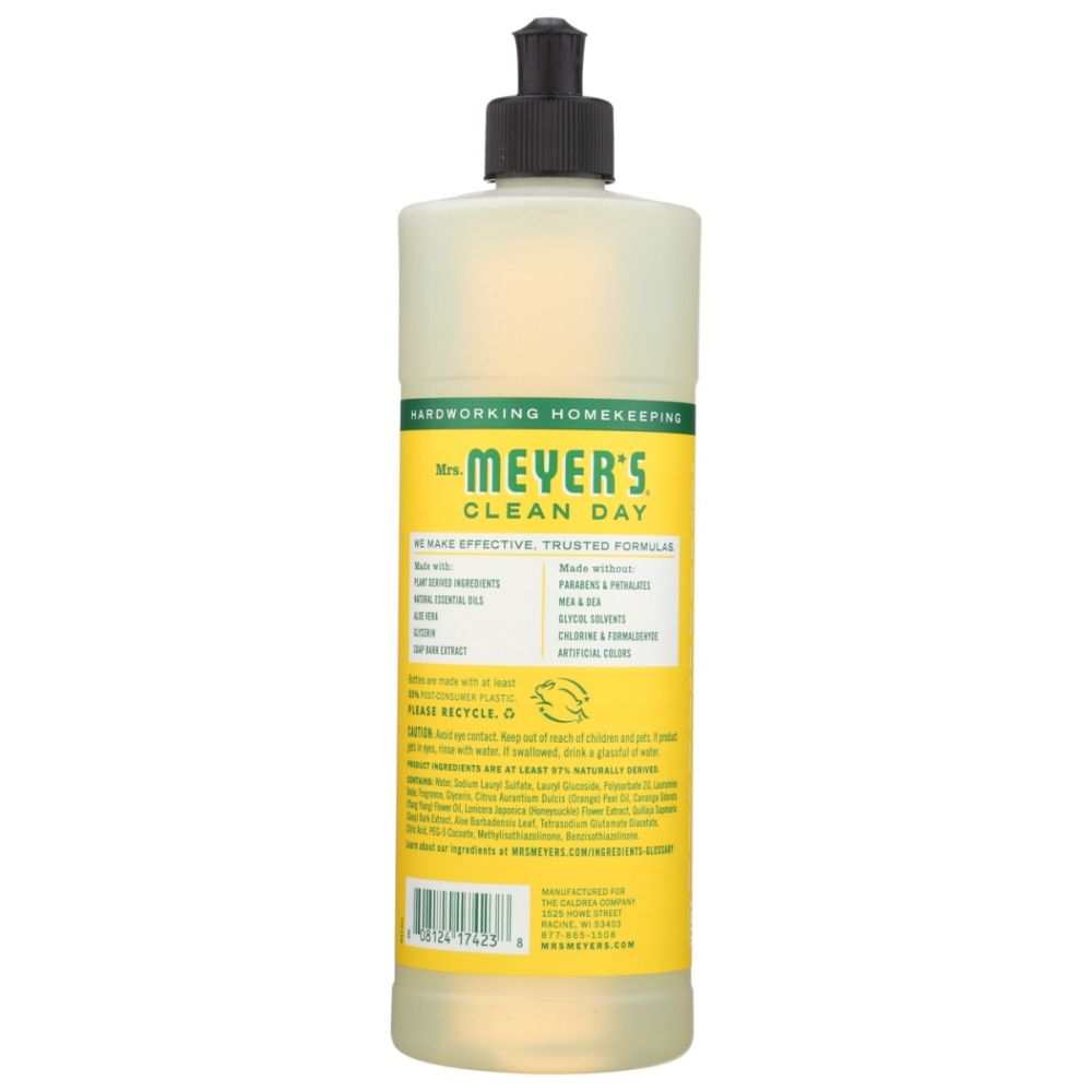 Mrs. Meyer’s Liquid Dish Soap Honeysuckle Scent - 16oz |Grease Cleaner